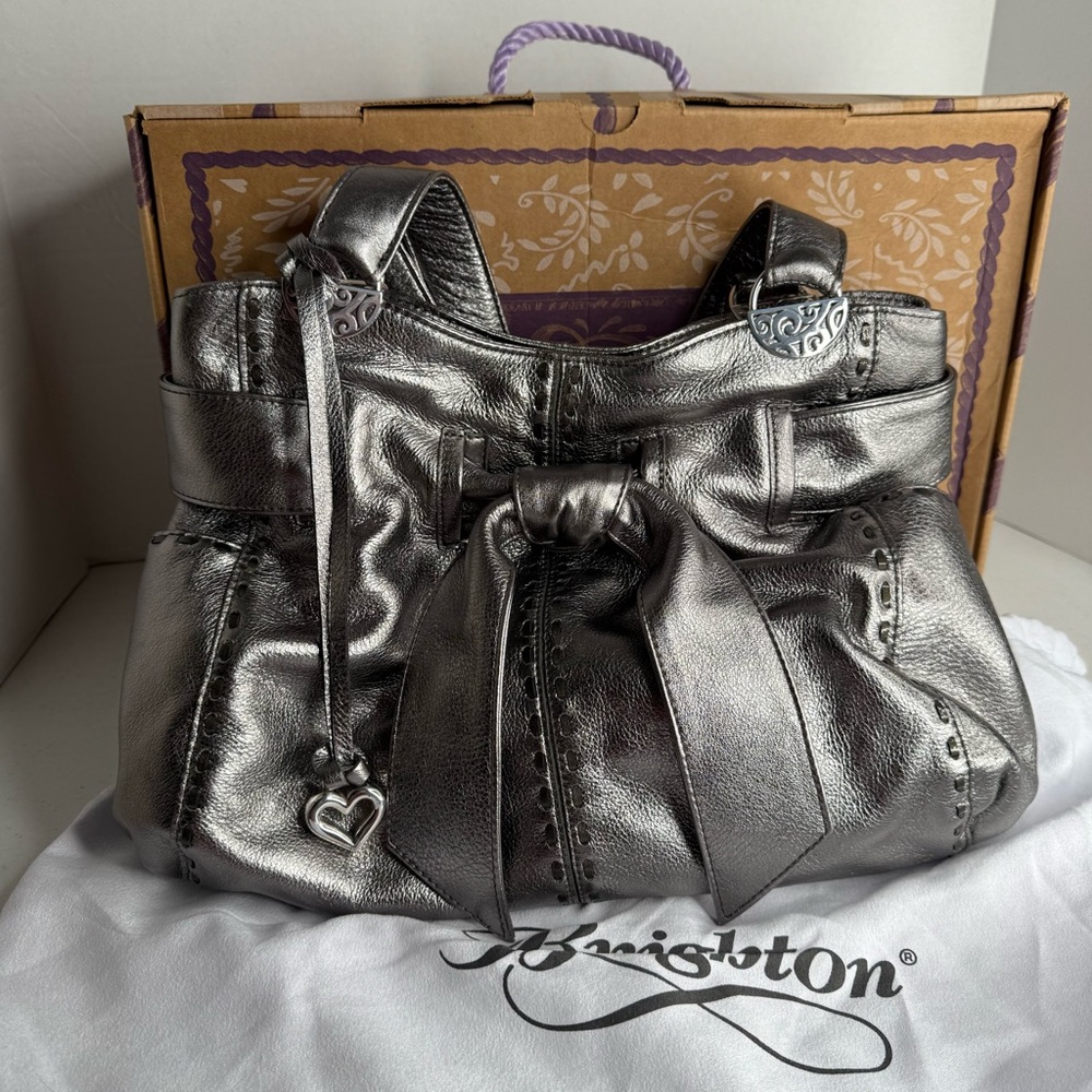 Brighton Cleo Handbag Shoulder Bag Purse - Pewter Shimmer
